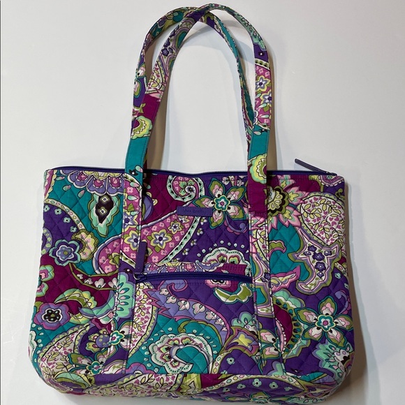 Vera Bradley Multicolor Paisley Floral Quilted Tote Bag Shoulder Purse Handbag - Picture 1 of 7